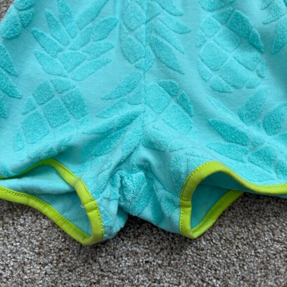 Cynthia Rowley Girl's Size S (5/6) Blue Romper One piece Pineapples Coverup NWT - Picture 6 of 11